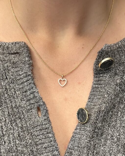 CHRISTOFFERSEN JEWELLERY HJERTE VEDHÆNG 14 KARAT GULD MED 0,10 CARAT BRILLANTER - 4500203G - Billede 3