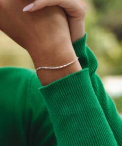 CAMILLE BRINCH SMALL ESSENTIA SNAKE ARMBÅND SØLV - SESB-17