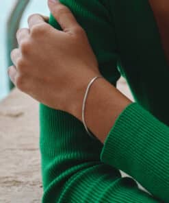 CAMILLE BRINCH SMALL ESSENTIA SNAKE ARMBÅND SØLV - SESB-17