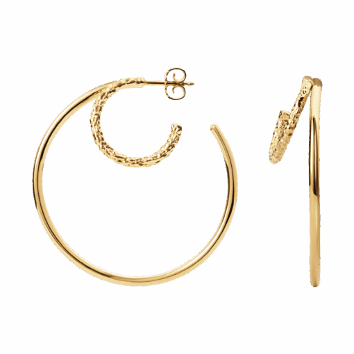 CAMILLE BRINCH STATEMENT TWIN ESSENTIA HOOPS FORGYLDT SØLV - STTEH-FG