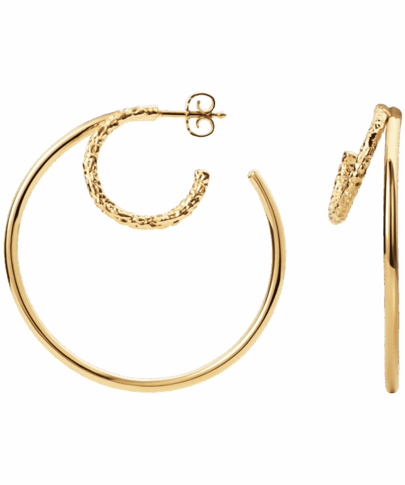 CAMILLE BRINCH STATEMENT TWIN ESSENTIA HOOPS FORGYLDT SØLV - STTEH-FG