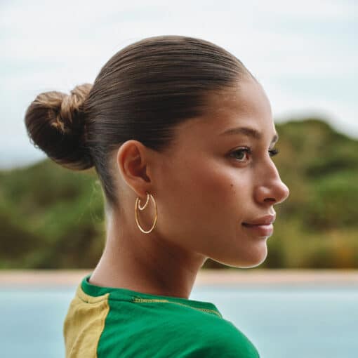CAMILLE BRINCH STATEMENT TWIN ESSENTIA HOOPS FORGYLDT SØLV - STTEH-FG - Image 2