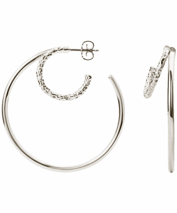CAMILLE BRINCH STATEMENT TWIN ESSENTIA HOOPS SØLV - STTEH