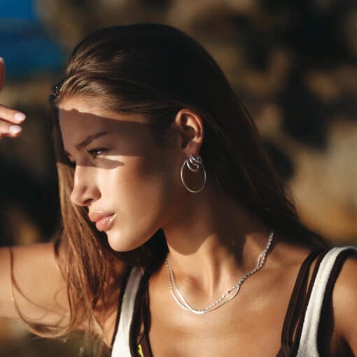 CAMILLE BRINCH STATEMENT TWIN ESSENTIA HOOPS SØLV - STTEH - Image 3