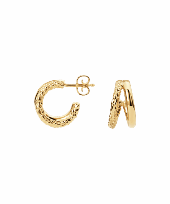 CAMILLE BRINCH TWIN ESSENTIA HOOPS FORGYLDT SØLV - TSE-FG