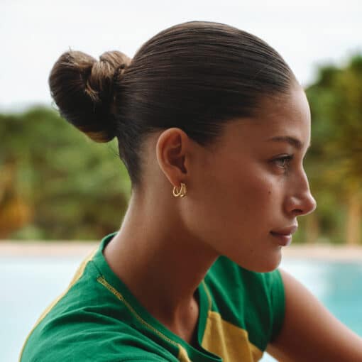CAMILLE BRINCH TWIN ESSENTIA HOOPS FORGYLDT SØLV - TSE-FG - Image 2