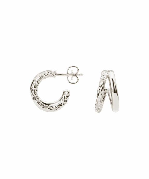 CAMILLE BRINCH TWIN ESSENTIA HOOPS SØLV - TSE