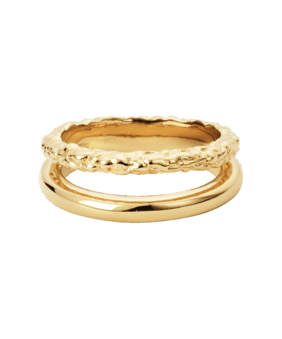 CAMILLE BRINCH TWIN ESSENTIA RING FORGYLDT SØLV - TER-FG