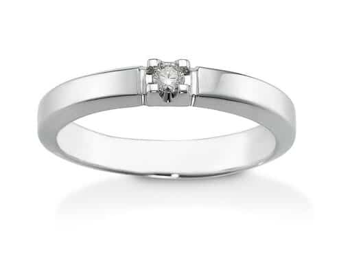 AAGAARD MARY RING I 14 KARAT HVIDGULD MED BRILLANT - 4464141-34R