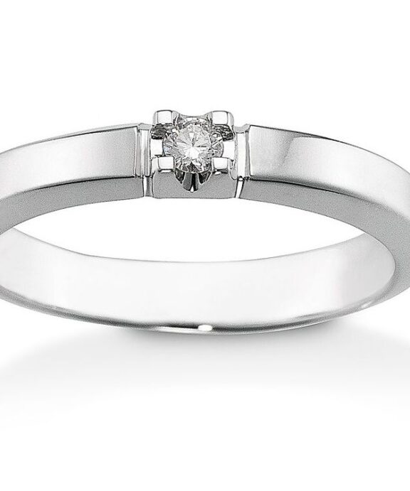 AAGAARD MARY RING I 14 KARAT HVIDGULD MED BRILLANT - 4464141-34R