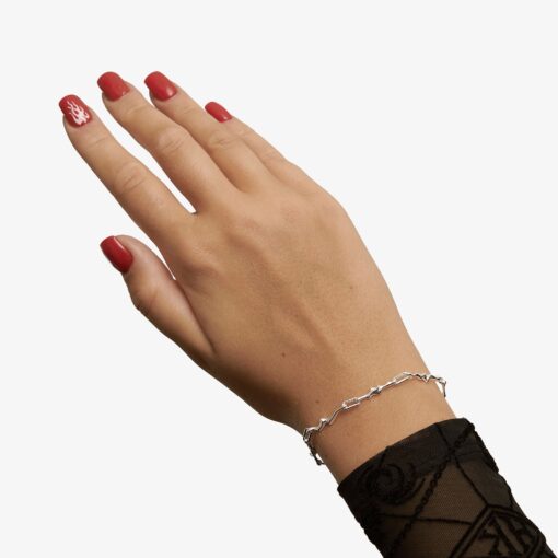 CAMILLE BRINCH BURNING FLAMES ARMBÅND I SØLV PÅ 17 CM - BFLB-17 - Billede 2