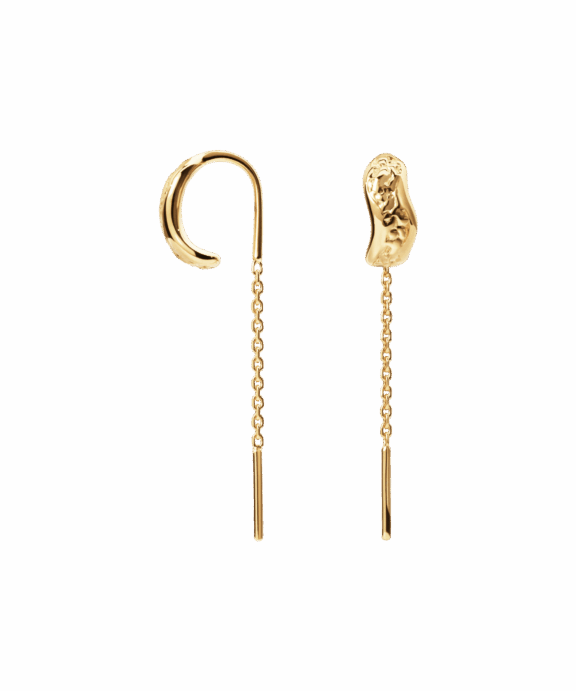 CAMILLE BRINCH CURVY ESSENTIA EARLINES ØREHÆNGER FORGYLDT SØLV - CEE-FG