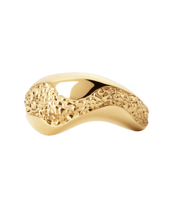 CAMILLE BRINCH CURVY ESSENTIA RING FORGYLDT SØLV - CER-FG