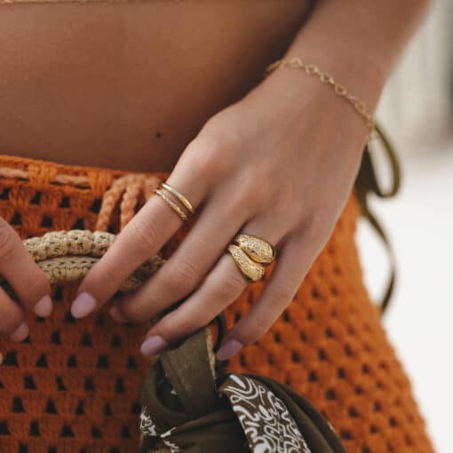 CAMILLE BRINCH CURVY ESSENTIA RING FORGYLDT SØLV - CER-FG - Billede 3