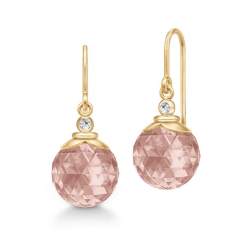 JULIE SANDLAU BERRY EARRING MED TURMALIN ROSE MED KRYSTAL - HKS788GDTRCRCZ