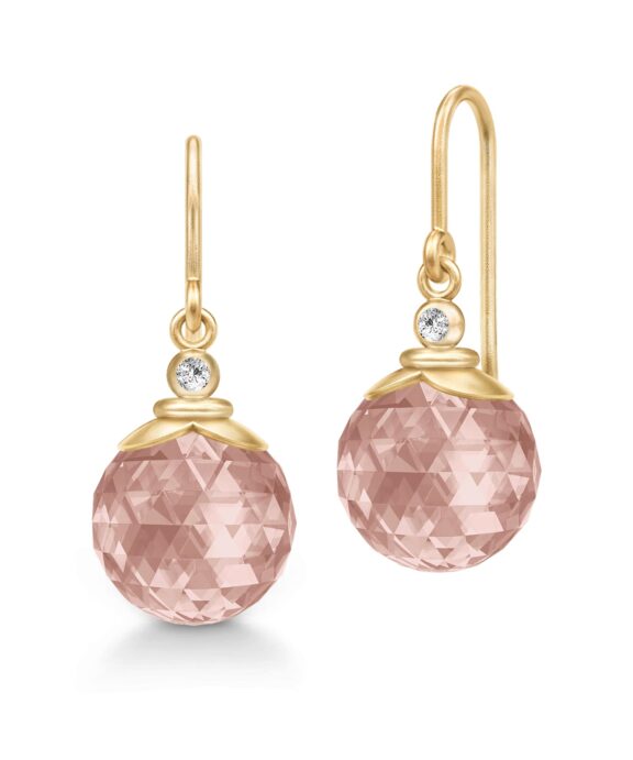 JULIE SANDLAU BERRY EARRING MED TURMALIN ROSE MED KRYSTAL - HKS788GDTRCRCZ