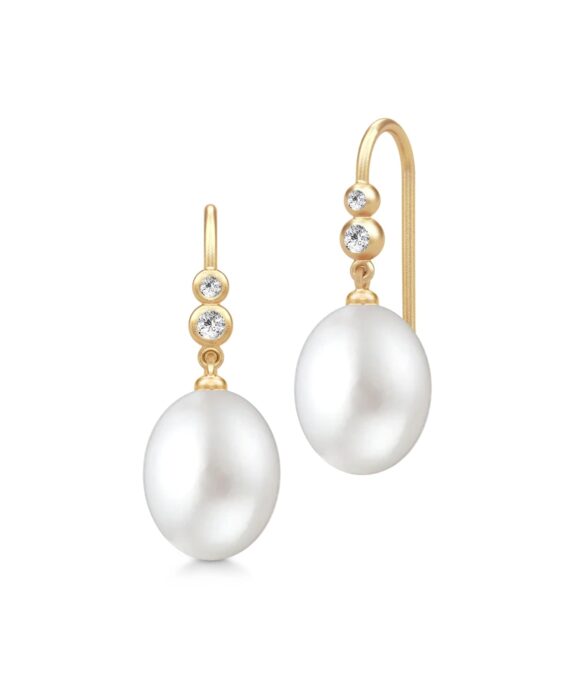 JULIE SANDLAU PERLA ØRERINGE MED HVID PERLE - HKS811GDWHPLCZ