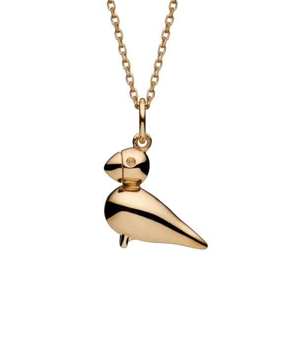 KAY BOJESEN JEWELRY SANGFUGL HALSKÆDE FORGYLDT SØLV MED KÆDE - KBJ-25