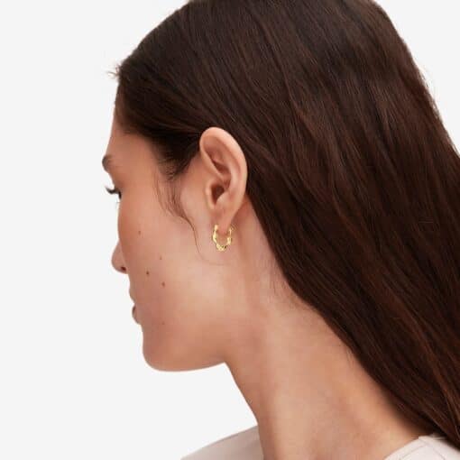 CAMILLE SMALL BUBBLY FLOW ØRERINGE FORGYLDT SØLV - SBFE-FG - Billede 2