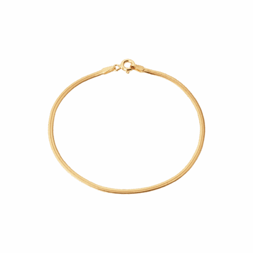 CAMILLE BRINCH SMALL ESSENTIA SNAKE ARMBÅND I FORGYLDT SØLV PÅ 17 CM - SESB-FG-17
