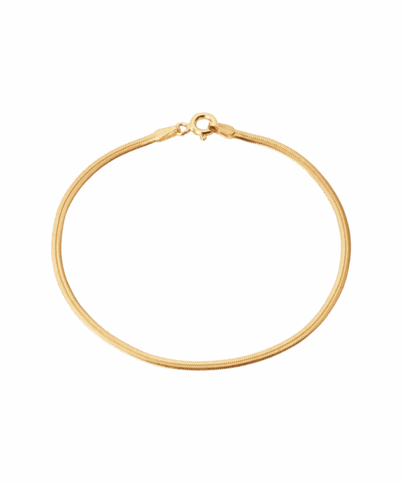 CAMILLE BRINCH SMALL ESSENTIA SNAKE ARMBÅND I FORGYLDT SØLV PÅ 17 CM - SESB-FG-17