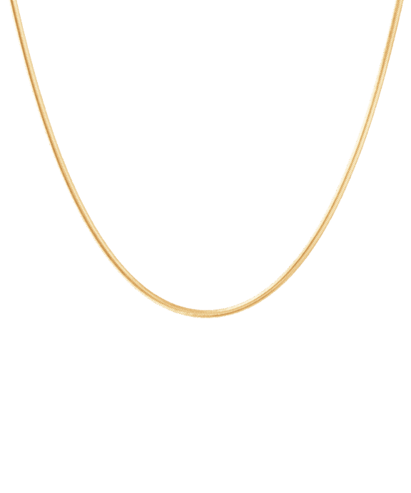 CAMILLE BRINCH SMALL ESSENTIA SNAKE HALSKÆDE I FORGYLDT SØLV PÅ 40 CM - SESN-FG-40