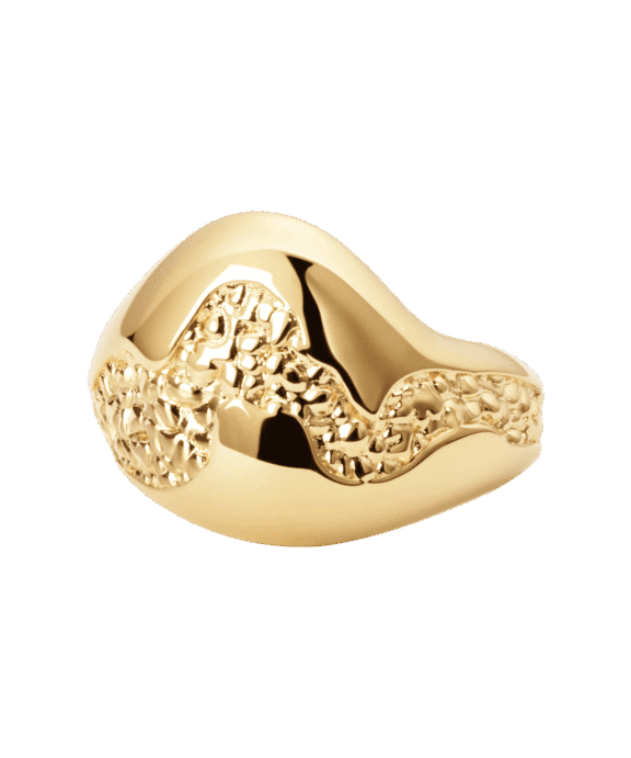 CAMILLE BRINCH STATEMENT CURVY ESSENTIA RING FORGYLDT SØLV - SCER-FG