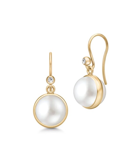 JULIE SANDLAU PRIME ØRERINGE I 14 KARAT GULD MED PERLE - YG14-HKS772WHPL