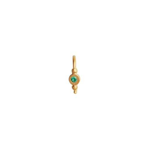 STINE A SØLV FORGYLDT PETIT BON-BON ØRERING MED GRØN ZIRKONIA - 1005-02-S-Green - Billede 2