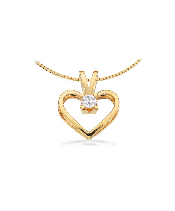KLEOPATRA VEDHÆNG HJERTE I 14 KARAT GULD MED BRILLANT - 2125,20