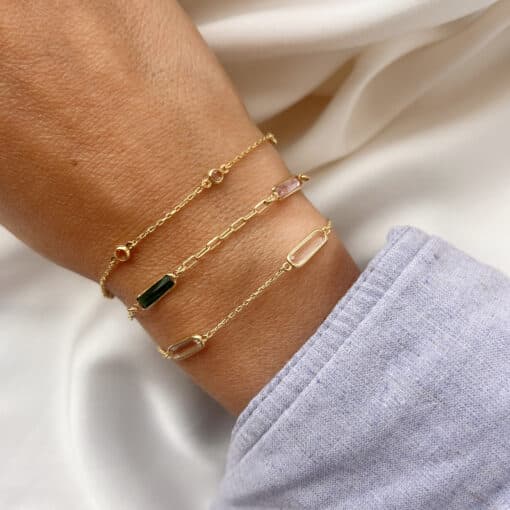 SCROUPLES SOHO ARMBÅND MULTICOLOR I FORGYLDT SØLV 17+2 CM - 39602A,M - Billede 2