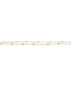SCROUPLES ARMBÅND DOBBELT RÆKKET I FORGYLDT SØLV MED KUGLER 17+2 CM - 39972A,M