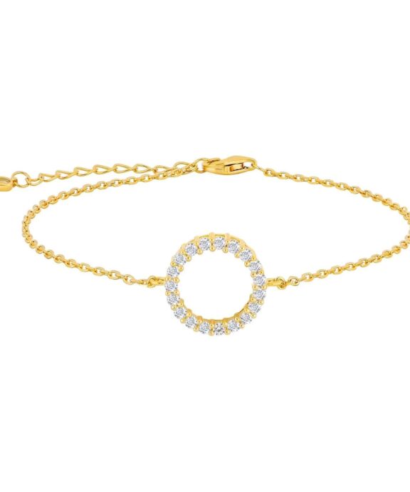 JOANLI NOR ARMBÅND OBINOR CIRKEL I FORGYLDT SØLV MED STEN - 80451315900