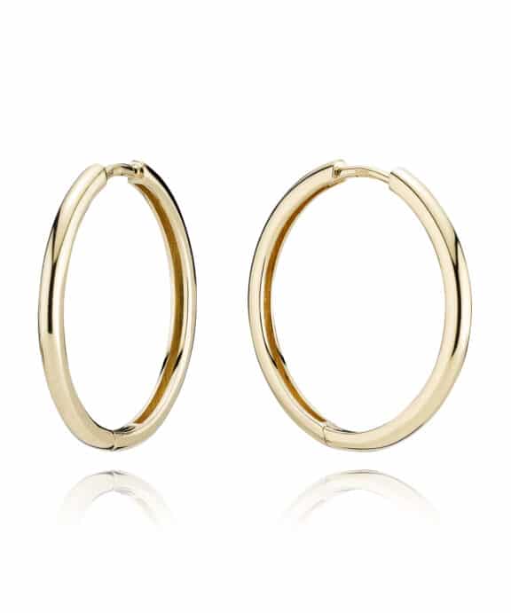 BNH ØRERINGE CREOL MED KNÆK I 14 KARAT GULD 20 MM - CRK14220200