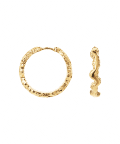 CAMILLE BRINCH LARGE SHINY SPARKLY HOOPS ØRERINGE I FORGYLDT SØLV - LSSPH-FG
