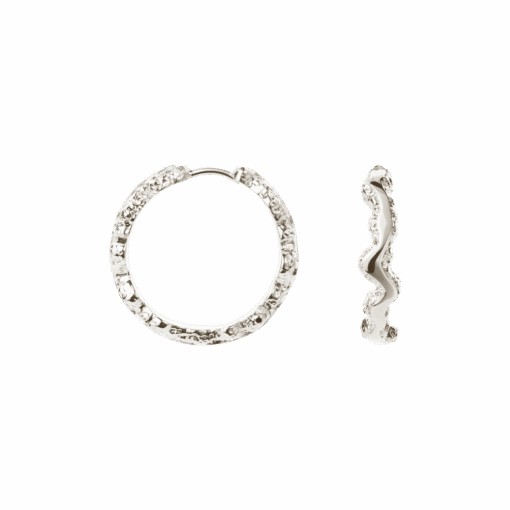CAMILLE LARGE SHINY SPARKLY HOOPS ØRERINGE I SØLV - LSSPH