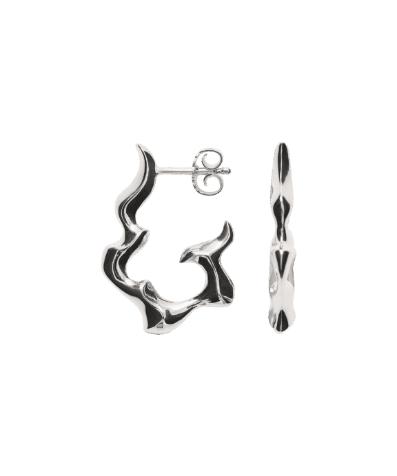 CAMILLE BRINCH INFINITY MEDIUM FLAMES ØRERINGE I SØLV - MIFLH