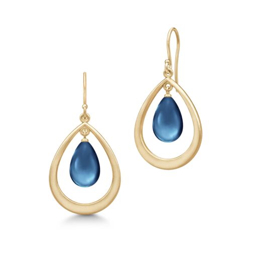 JULIE SANDLAU PRIME DROPLET EARRINGS SAPPHIRE BLUE - SDM90GDSACR