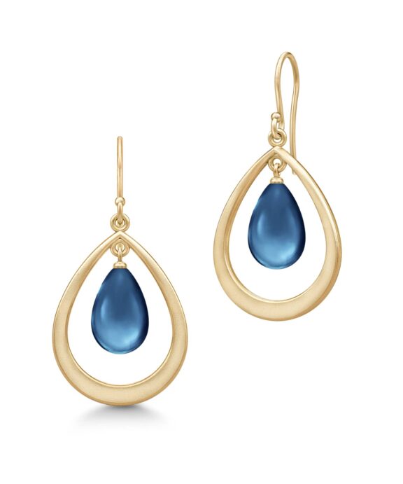 JULIE SANDLAU PRIME DROPLET EARRINGS SAPPHIRE BLUE - SDM90GDSACR