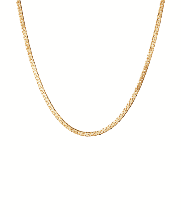 CAMILLE BRINCH SHINY SPARKLY HALSKÆDE FORGYLDT SØLV 42 CM - SSPN-FG-42