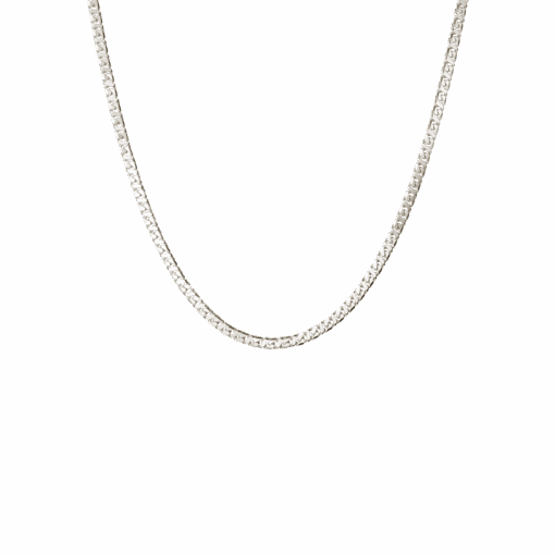 CAMILLE BRINCH SHINY SPARKLY HALSKÆDE I SØLV 42 CM - SSPN-42