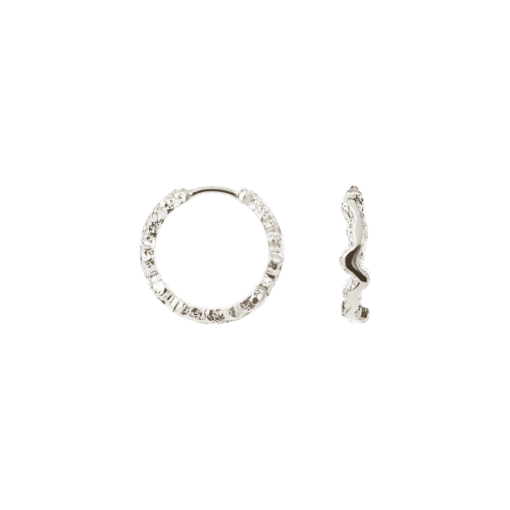 CAMILLE BRINCH SMALL SHINY SPARKLY HOOPS ØRERINGE I SØLV - SSSPH