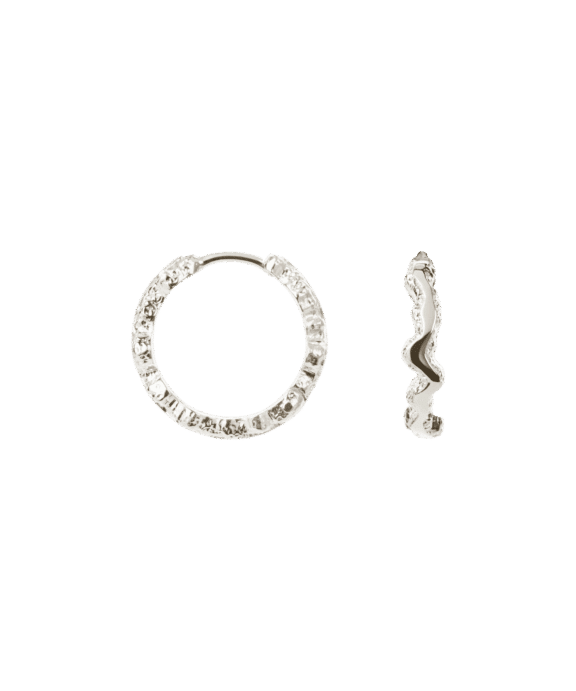 CAMILLE BRINCH SMALL SHINY SPARKLY HOOPS ØRERINGE I SØLV - SSSPH