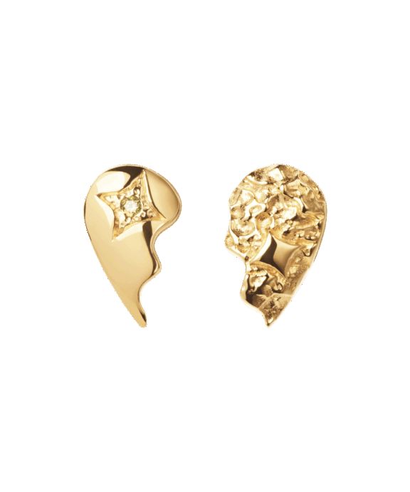 CAMILLE BRINCH SPARKLY BFF ØRESTIK I FORGYLDT SØLV - SPBE-FG