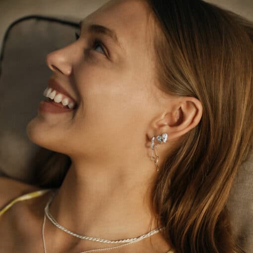 CAMILLE BRINCH SPARKLY BFF ØRESTIK I SØLV - SPBE - Billede 3