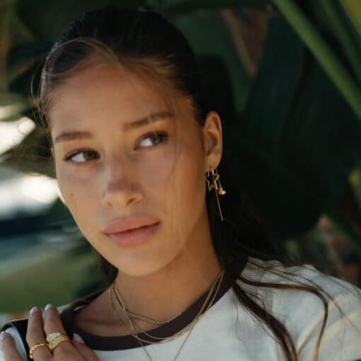 CAMILLE BRINCH STAR SPARKLY HOOPS ØRERINGE I FORGYLDT SØLV - STSPH-FG - Billede 3