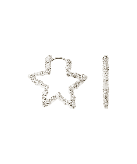 CAMILLE BRINCH STAR SPARKLY HOOPS ØRERINGE I SØLV - STSPH