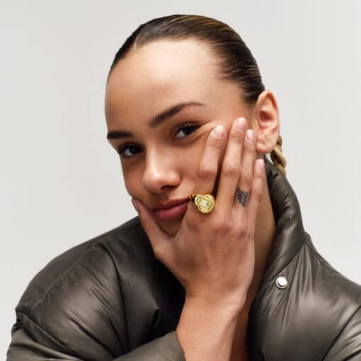 CAMILLE BRINCH STATEMENT PUFFER RING I FORGYLDT SØLV - STPUR-FG - Billede 2