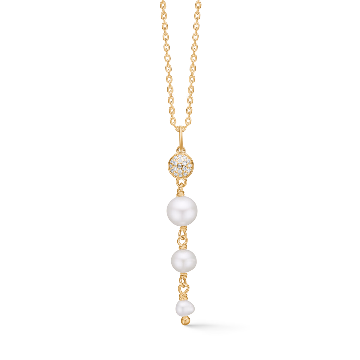 MADS Z DOME VEDHÆNG 14 KARAT MED KULTURPERLER OG BRILLANTER - 1533010