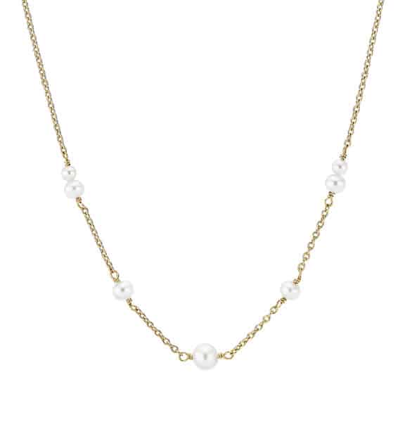 LUND 8 KARAT GULD HALSKÆDE MED FERSKVANDSPERLE -3021369-33